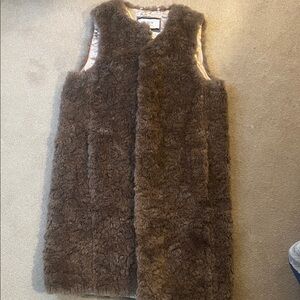 NWT J. Crew Taupe Faux Fur Vest